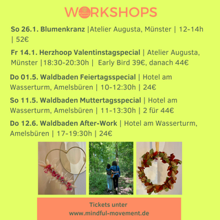 neue Workshop Termine Waldbaden und Blumen 2025 Münster 