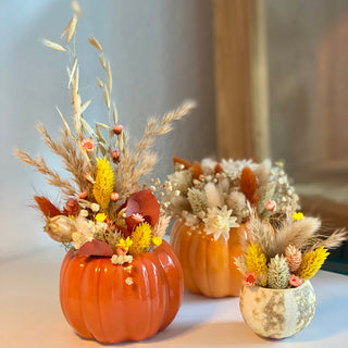 Kürbis-Workshop in Münster: Herbstdeko mit Trockenblumen selber gestalten